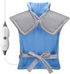 ABYON Electric Weighted Heating Pad for Back Neck Shoulders Pain Relief, 2.9lb Full Back Warmer, 33"x 25" Large Back Fast-Heated Pad, 4 Heat Levels, Auto-Off Timer, Over-Heating Protection