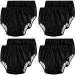 Panitay 8 Pcs Adult Diaper Cover Incontinence Leakproof Plastic Pants Reusable Diapers Cover Waterproof Underwear for Women Men(Black, Large)