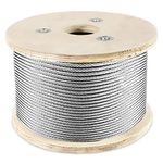 WAYSKA Stainless Steel Cable 3/16 Inch, 500 FT Stainless Steel Wire Rope, 7 x 19 Strands Construction for Pulling, Lifting, Deck Cable Railing, DIY Balustrade