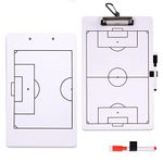 LUTER Football Whiteboard for Coaches, Double-Sided Dry Erase Coaches Clipboard with 2pcs Dry Erase Marker Pens 2pcs Pen Holders and Carabiner, Coaches Marker Board for Soccer Coach & Referee