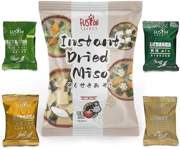 Fusion Select Freeze Dried Miso Soup Packets - Variety Pack with 4 Flavors - Vegetable, Shallot, Tofu & Okra Flavored Japanese Instant Miso - Just Add Water - 8 Single Serve Soup Packs, 2 per Flavor