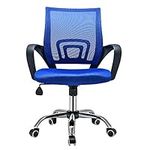 Panana Ergonomic Office Chair, Computer Desk Chair Executive Office Mid-Back Chair Mesh Upholstered Seat Swivel Task Chair (Blue)