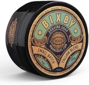 Moon Soaps Bixby- Luxury Tallow Shaving Soap with Coastal Aquatic, Black Tea, Bergamot & Smoked Vanilla Scent, 6 oz