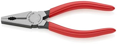 KNIPEX Combination Pliers|Durable | For tough Jobs| Cutting | Gripping| Pulling (Plastic Handle, Black Atramentised, 140 mm)