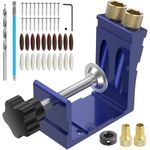 DIY Craft 47 PCS Aluminum Pocket Hole Jig Kit Woodworking Inclined Hole Positioner for Woodworking Angle Drilling Holes for Angle Drilling Holes etc. (1)