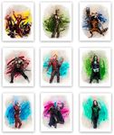 Sight and Sound Art Guardians of the Galaxy Superhero Watercolor Art Unframed Prints | Great Gift Set of 9 (8x10) | Perfect for Boys Room Décor | Man Cave Poster