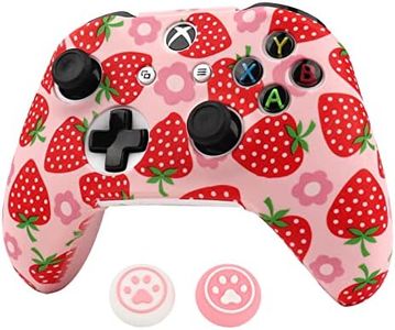 RALAN Controller Skin for Xbox One, Anti-Slip Silicone Controller Cover Protector Case Compatible for Xbox 1 Wireless/Wired Gamepad Joystick with 2 Cute Thumb Grips Caps.