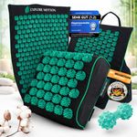 Explore Motion Original Acupressure Mat 6-in-1 Premium Set Made of Natural Fibres - Back & Neck Massage Against Stress & Tension | With Cushion & Massage Ball | Feel the Difference