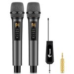 Wireless Microphone, TONOR UHF Metal Cordless Handheld Mic System with Receiver, for Karaoke, Singing, Party, Wedding, DJ, Speech, 200ft(TW525)