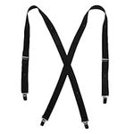 CTM® Women's Elastic Clip-End 1 Inch Basic Suspenders, Black