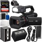 Panasonic HC-X2000 UHD 4K 3G-SDI/HDMI Pro Camcorder with 24x Zoom, SanDisk Extreme PRO 128GB SDXC Memory Card (UHS-I / U3 / V30 / Class-10), Replacement Extended Life Battery & More