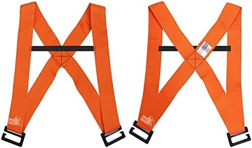 Forearm Forklift Harness - Offer is for 2 Harnesses, These Harnesses Convert Forearm Lifting Straps (ASIN B008ASBLJI) Into a Complete Over-The-Shoulder Moving Strap Set, 800 lb Load Limit, Orange