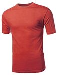 Youstar Basic Solid Crew Neck Short Sleeves Tee Heather Red M