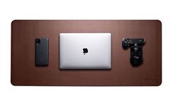 OfficeOzone Desk Mat with All-New Edge Stitch, Non-Slip Suede Base, Dark Brown, 35.4" x 15.7"