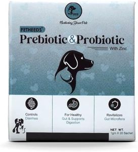 PETHEEDS Prebiotic & Probiotic Supplement for Dogs & Cats | Supports Gut Health, Digestion & Immunity | Relieves Diarrhea | All Life Stages | 20 Sachets | 1gm Each | Probiotics for Dogs & Cats