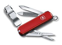 Victorinox Swiss Army Knife - NailClip Wood 580-8 Functions Elegant Nail Care Multi-Tool for on The go- Red, 65 mm, Small (0.6463)