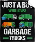 RICKYOUNG Just A Boy Who Loves Garbage Trucks Flannel Lightweight Blankets Quilt Plush Fleece Soft Bedding Throw Blanket for Couch and Bed 40"x30" for Pet