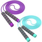 Svkiyang Skipping Rope Kids,Skipping Ropes For Children Adjustable 2 Pack,Comfort Sponge Handle,Tangle Free Jump Rope For Kids Girls Boys