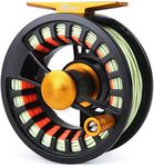 MAXIMUMCATCH Maxcatch Tail Fly Fishing Reel Waterproof Light Weight Large Arbor Teflon Disc with CNC-machined Aluminum Alloy Body 3/4 5/6 7/8wt (Reel Pre-loaded with Line, 3/4wt)