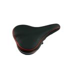 Bicycle Complete Saddle Comfortable PU Form for Senior MTB 24-29 Inch Cycle Seat Spring Base Suspension Dimension 258 * 170 mm (Black-Red)
