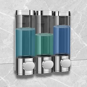 3 Chamber Shampoo Soap Dispenser No Leakage for Shower Wall Mounted and Conditioner Dispenser No Drill,Perfect for Bathroom, Kitchen,Hotel…