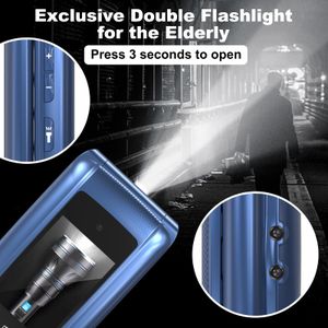 4G Senior Flip Phone – Unlocked Mobile, Blue
