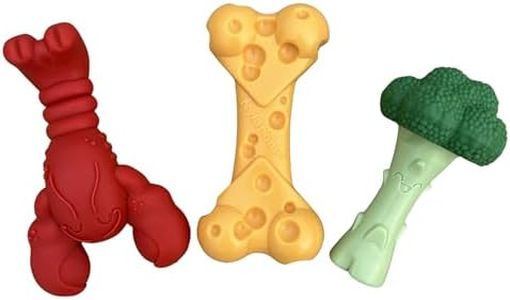 Nylabone Power Chew Dog Chew Toy Pack Bundle - Fun & Cute Dog Toys for Aggressive Chewers, Tough Dog Toys, Lobster, Cheese, and Broccoli Shapes, Large/Giant (3 Count)