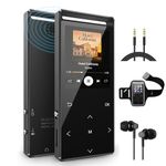 MusRun 64GB MP3 Player with Bluetooth,Sport Armband,Line in rip Music,FM Record,Built in Speaker,HiFi Cable Earphones,Time Sleeper,Metal Shell, Matt