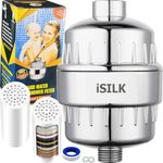 iSilk Hard Water Shower Head Filter – Faucet, Shower, Tap Softener Hardwater to Softwater Purifier High Output For Kitchen & Bathroom With Vitamin C, 15 Stage, 2 Cartridges To Remove Salt