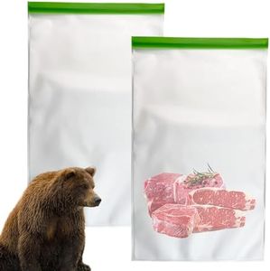 Bear Bags for Food Backpacking- Odor Proof Storage Bags 7.87 Mil Reusable No-Odor Ziplock Barrier Bags Fit Home Organization Camping, Food Storage (2pack)