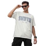 Broke Memers Oversized Cotton Graphic Print Taylor Music Album TSSwiftie Drop Shoulder T-Shirt for Men and Women (XXL, Off White)