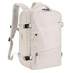 HOMIEE Travel Laptop Backpack, Flight Approved Carry-On Backpack 15,6" Laptop Backpack, Anti-theft Travel Backpack with USB Charging Port, Unisex Luggage Backpack, White