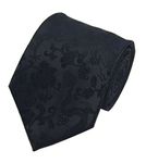 Secdtie Men's Silk Tie Dragon Peony Embroidery Woven Wedding Formal Necktie Gift, Black, One Size