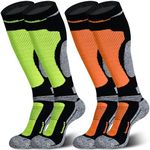 Merino Wool Ski Socks, Cold Weather Knee-High Thermal Socks for Winter, Snow, Snowboarding, Hiking