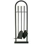 Fire Vida Arc Fire Companion Set, Metal, Chrome/Black, 4-Piece