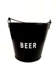 NJ Black Beer Bucket, Beer Tub Bucket Built-in Bottle Opener, Party Bucket, Ice Bucket, Wine Bucket, Beer Bucket for Party, Beer Bucket Large, Beer Bucket for Home, Bar Bucket: 1 Pc.