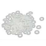 sourcingmap M3 x 6mm x 1mm Nylon Flat Insulating Washers Gaskets Spacers Fastener for Faucet Pipe Water Hose White 100PCS