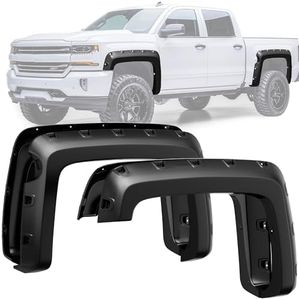 YITAMOTOR Smooth Fender Flares Compatible with 2014-2018 Chevrolet Silverado 1500 5.8' (Short Bed), Pocket Bolt-Riveted Style, 4 Pcs Paintable Wheel Flares