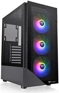 Thermaltake View 200 TG ARGB Motherboard Sync ATX Tempered Glass Mid Tower Computer Case with 3x120mm Front ARGB Fan, CA-1X3-00M1WN-00