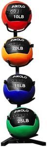 Mikolo Medicine Ball, Wall Ball,Soft Medicine Ball Set,Slam Ball for Core Training, Strength Workouts -Multi-Weight 10lbs 20lbs Exercise Balls for Home Gym, Functional Fitness (10/15/20/25LB)