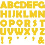 Qyeahkj 150 PCS Large 7" Font Bulletin Board Letters Pure Yellow Punctuation Cutouts Combo Set Letters Border Decoration for Classroom Alphabet Poster Wall Bulletin Board Display Home School Decor