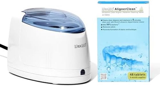 iSonic F3900 Ultrasonic Denture/Aligner/Retainer Cleaner for all dental appliances with 1 box of AlignerClean CTAR01 Ultrasonic Cleaning Tablet