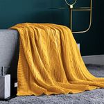 Jinchan Fall Throw Blanket Mustard 