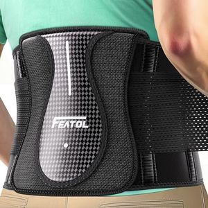 FEATOL Back Brace for Lower Back Pain with Removable Support Pad, Adjustable Dual Lumbar Support for Women Men, Herniated Disc, Sciatica & Strain, Size 4XL 63''-68.9''