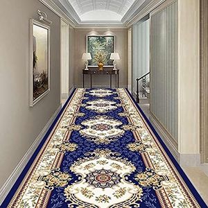 Navy Blue Runner Rug for Hallway, Extra Long Carpets for Kitchen Hall Stairs Entrance Bedroom, 1m/1.5m/2m/2.5m/3m/3.5m/4m/4.5m/5m/5.5m/6m Door Mat (Size : 2ftx11.5ft/60x350cm)