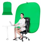 RGTBANWPN Green Screen Chair, 59in Portable Green Screen, Portable Backaround, 4.65ft Green Backqround Screen Portable, Chroma Key Green for Video, Chair Green Screen Zoom Calls