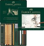 Faber-Castell PITT Monochrome Professional Quality 21-Piece Set in a Metal Case