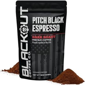 Blackout Coffee Pitch Black Espresso Extra Dark Roast - European-Style, Aromatic, Small Batch Freshly Roasted in the USA - 12 oz Bag (Medium Ground)