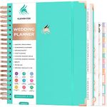 Clever Fox Wedding Planner – Notebook Organizer for Bride – Wedding Planning Binder Book with Pockets – Engagements Gift, 25.5x28cm (Turquoise)