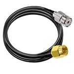 TUOLNK SMA to UHF Extension Cable RG58 6.6ft(2M) SMA Male to SO239 Female WiFi Antenna Pigtail Cable PL-259 RF Coax Assembly Cable for CB Radio Ham Radio